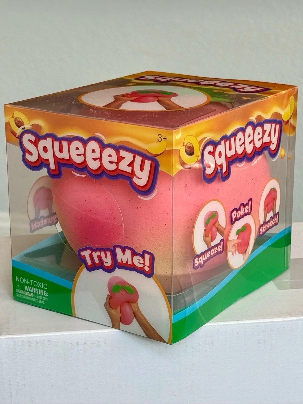 🍑AUTHENTIC Sunny Days Squeeezy Peach Jumbo Squishy Sensory Fidget Toy VIRAL HTF